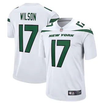 mens nike garrett wilson white new york jets game player je